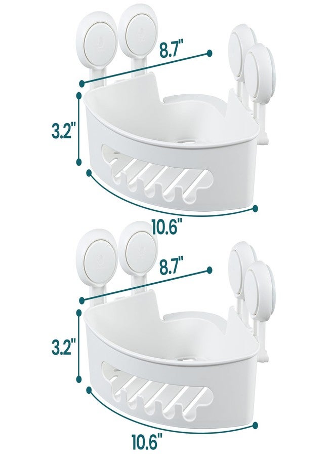 TAILI Suction Corner Shower Caddy, Bathroom Shower Shelf Storage Basket Wall Mounted Organizer for Shampoo, Conditioner, Plastic Shower Rack for Kitchen & Bathroom, Drill-Free Removable (2 Pack) - Image 5