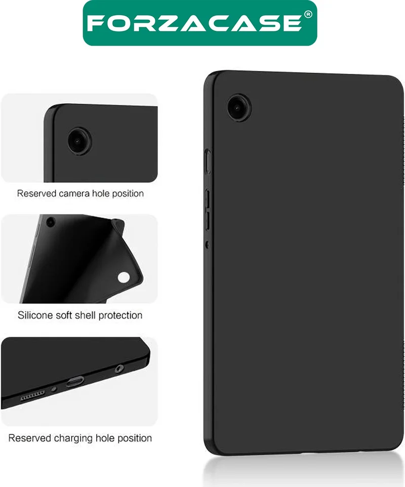 فورزاكاس Samsung Galaxy Tab A9 SM-X110 Tablet Compatible Silicone Case Black - FC155