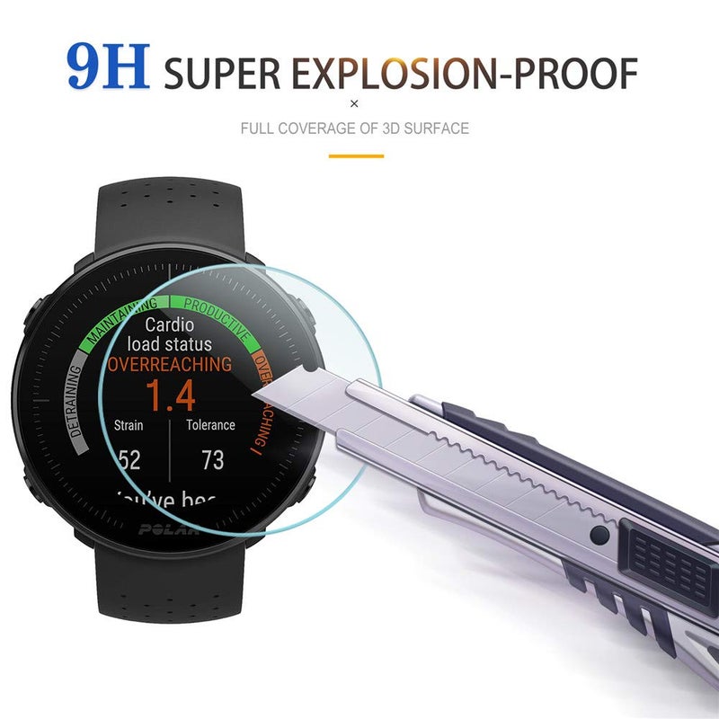 Diruite 4-Pack for Polar Vantage M/Polar Vantage V Screen Protector Tempered Glass [2.5D 9H hardness] [Anti-Scratch] [No-Bubble] - Image 3