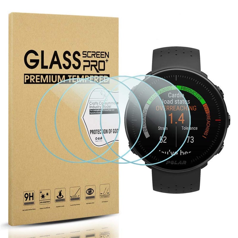 Diruite 4-Pack for Polar Vantage M/Polar Vantage V Screen Protector Tempered Glass [2.5D 9H hardness] [Anti-Scratch] [No-Bubble] - Image 1