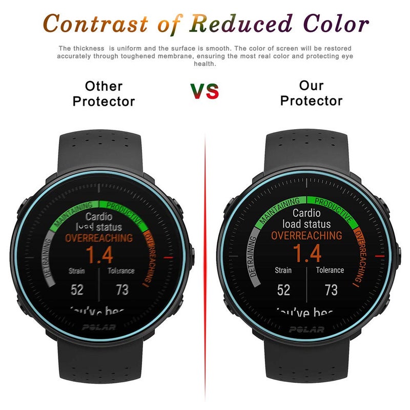 Diruite 4-Pack for Polar Vantage M/Polar Vantage V Screen Protector Tempered Glass [2.5D 9H hardness] [Anti-Scratch] [No-Bubble] - Image 5