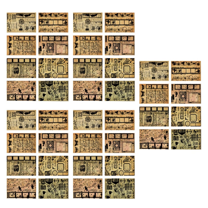 Retro Kraft Paper Scrapbook Sticky Notes 40pcs 4 Patterns DIY Craft Supplies Srliyaeuhqcx53t6 11 - Image 4