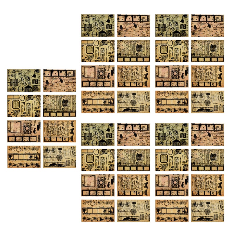 Retro Kraft Paper Scrapbook Sticky Notes 40pcs 4 Patterns DIY Craft Supplies Srliyaeuhqcx53t6 11 - Image 3