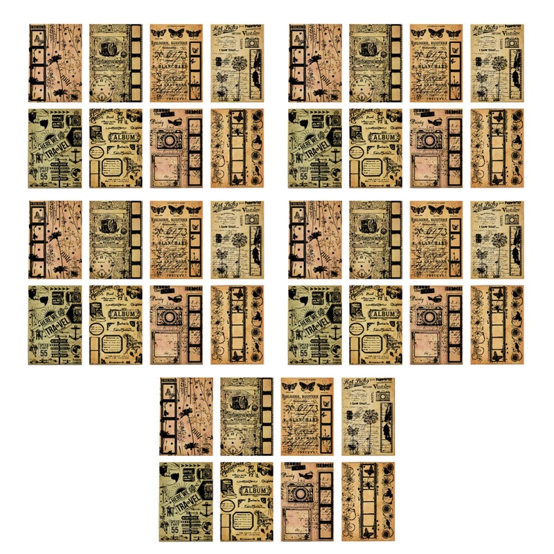 Retro Kraft Paper Scrapbook Sticky Notes 40pcs 4 Patterns DIY Craft Supplies Srliyaeuhqcx53t6 11 - Image 2