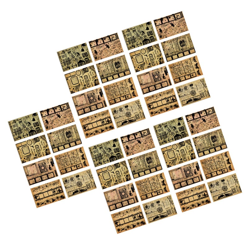 Retro Kraft Paper Scrapbook Sticky Notes 40pcs 4 Patterns DIY Craft Supplies Srliyaeuhqcx53t6 11 - Image 5