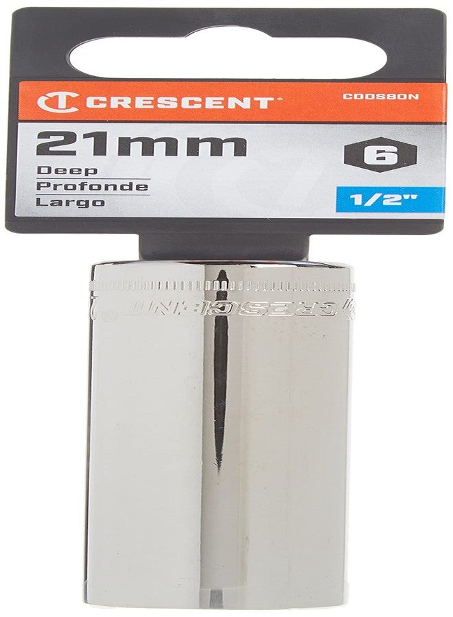 كريسنت مقبس متري عميق ذو 6 نقاط، مقاس 21 مم، بقطر نصف بوصة وقطر 21 مم - CDDS80N - Image 4