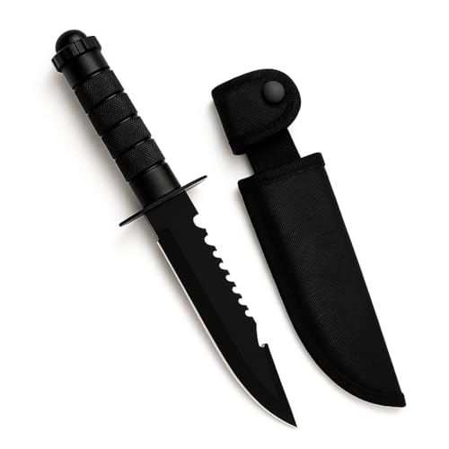 HUPLA Heavy Duty Utility Knife with Safety Sheath | Multi-Purpose Cutting & Kitchen Utility Tool for Cardboard, Rope, Vegetables & DIY Use | Ergonomic Anti-Slip Grip, Stainless Steel Blade - Image 1