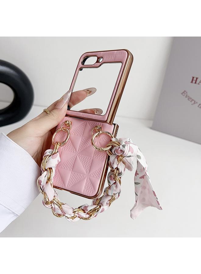 S-TOP Case For Samsung Galaxy Z Flip5 Checkered Scarf Bracelet Phone Case - Image 4