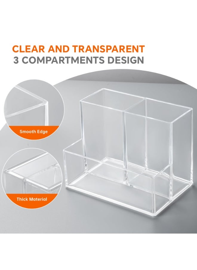 NIIMBOT Pen Holder for Desk, Clear Acrylic Pencil Holder for Desk, Marker Holder with 3 Compartments, Pencil Organizer for Home, Office, Classroom, Bathroom  - Image 4