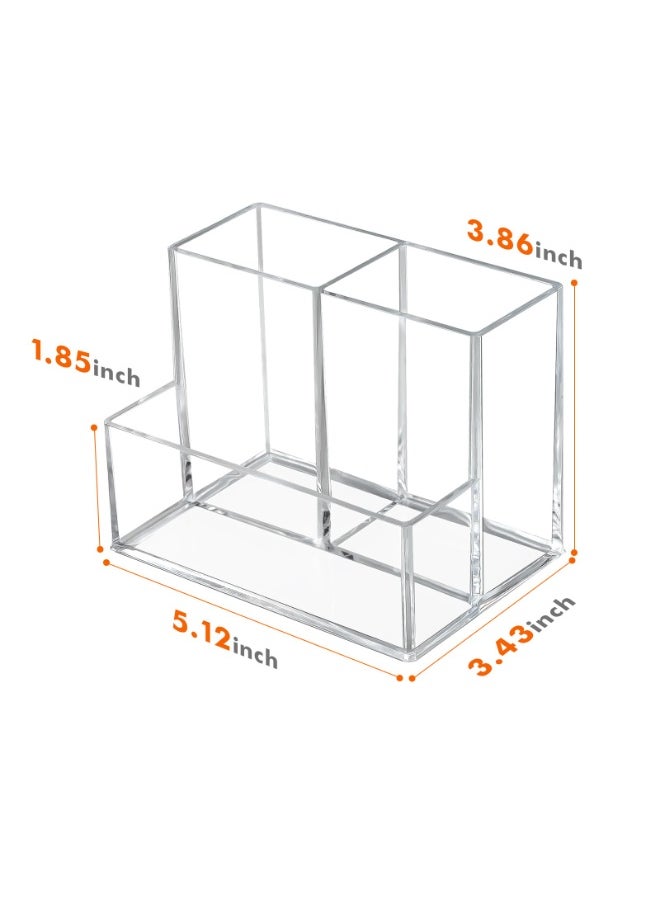 NIIMBOT Pen Holder for Desk, Clear Acrylic Pencil Holder for Desk, Marker Holder with 3 Compartments, Pencil Organizer for Home, Office, Classroom, Bathroom  - Image 3
