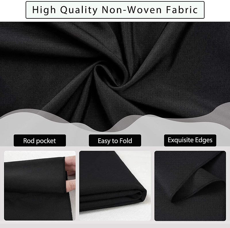 HomeArt 6x9 Feet Black Screen Backdrop for Photography, Chroma Key Virtual Black Background Sheet for Photography Zoom Meeting, Cloth Curtain for Video Studio Streaming Gaming Photoshoot - Image 2