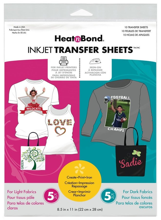 HeatnBond EZ Print Transfer Sheet Combo Pack, 10 Sheets, 8.5 Inches x 11 Inches