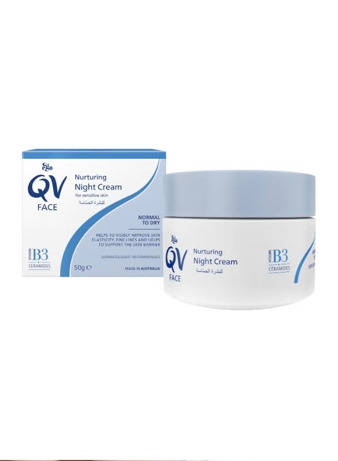 QVS Ego QV Face Nurturing Night Cream 50G - Intensive Overnight Moisturiser For Replenishing And Soothing Skin 50grams - Image 1