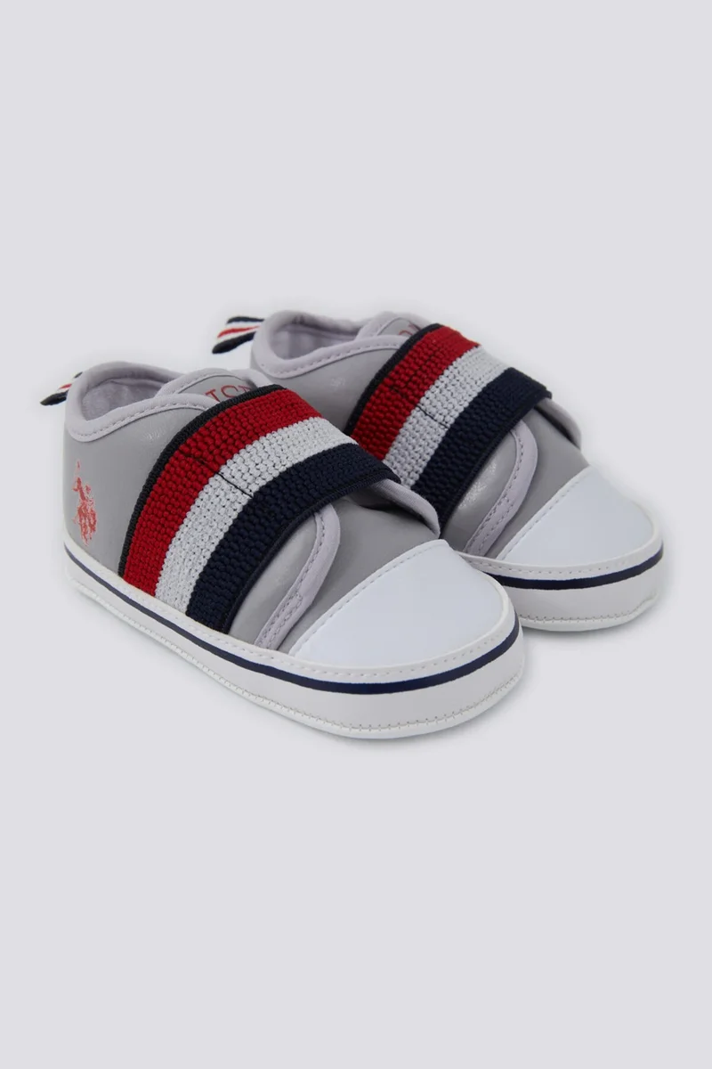 U.S. Polo Assn. Soft Texture Gray Baby Shoes