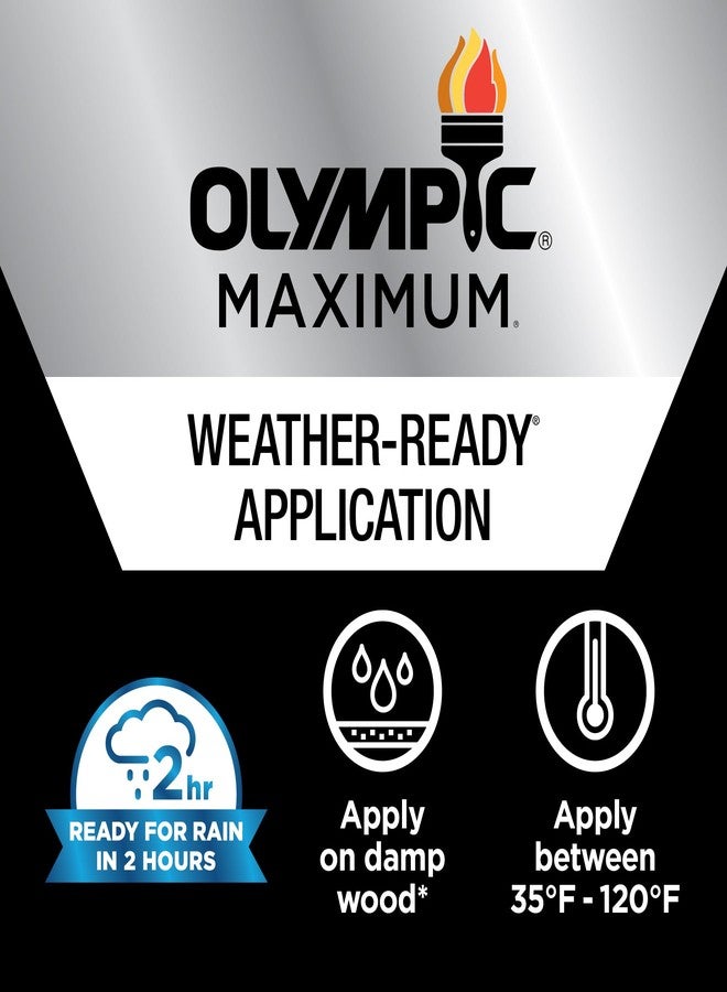 أوليمبيك طلاء خارجي شبه شفاف من خشب السكويا من أوليمبيك ماكسيموم، سعة جالون واحد، جاهز للاستخدام، مع صبغة ومانع تسرب، منخفض المركبات العضوية المتطايرة. - Image 3