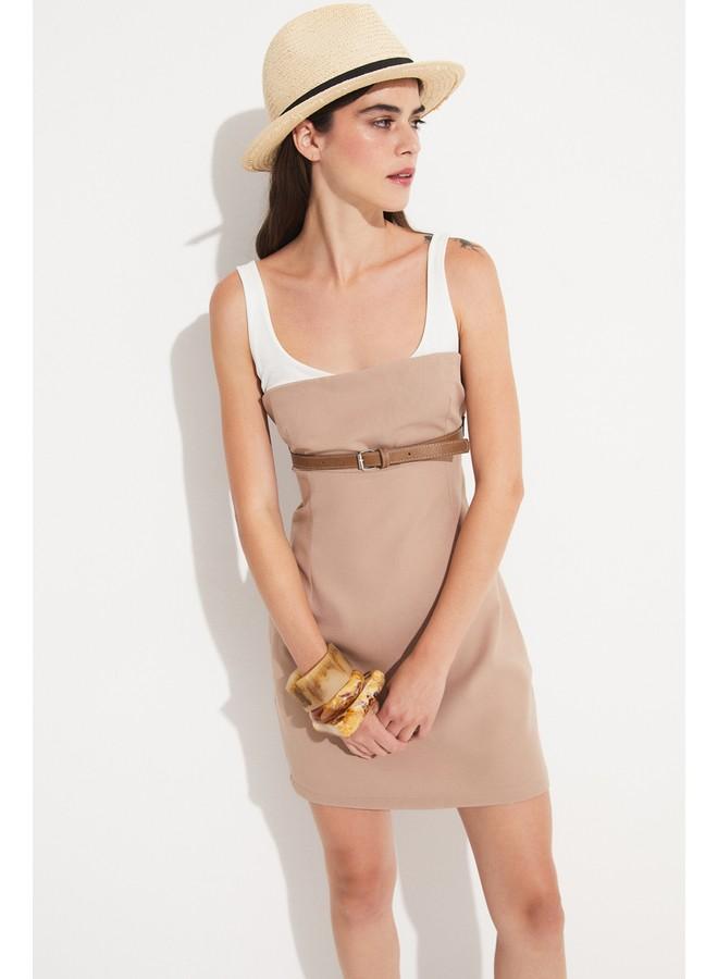 JUNE Belted Sleeveless Mini Dress - Image 2