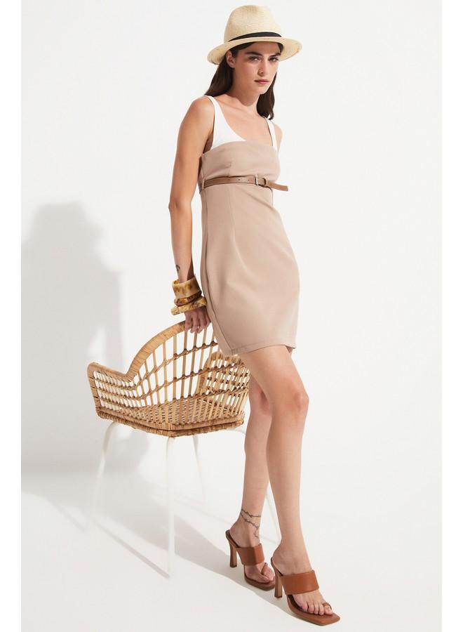 JUNE Belted Sleeveless Mini Dress - Image 4