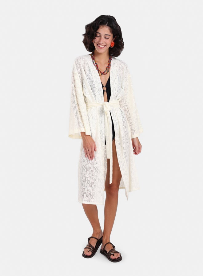 Clue Lace Pattern Kimono  - Image 1