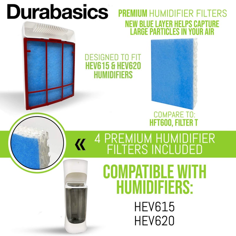 Durabasics Filter Replacements For Honeywell Filter T - 4 Pack - For Hev615 & Hev620 - Compatible With Hft600 Honeywell Humidifier Filter Hft600 Filter Hft600 & Honeywell Humidifier Filter T - Image 4