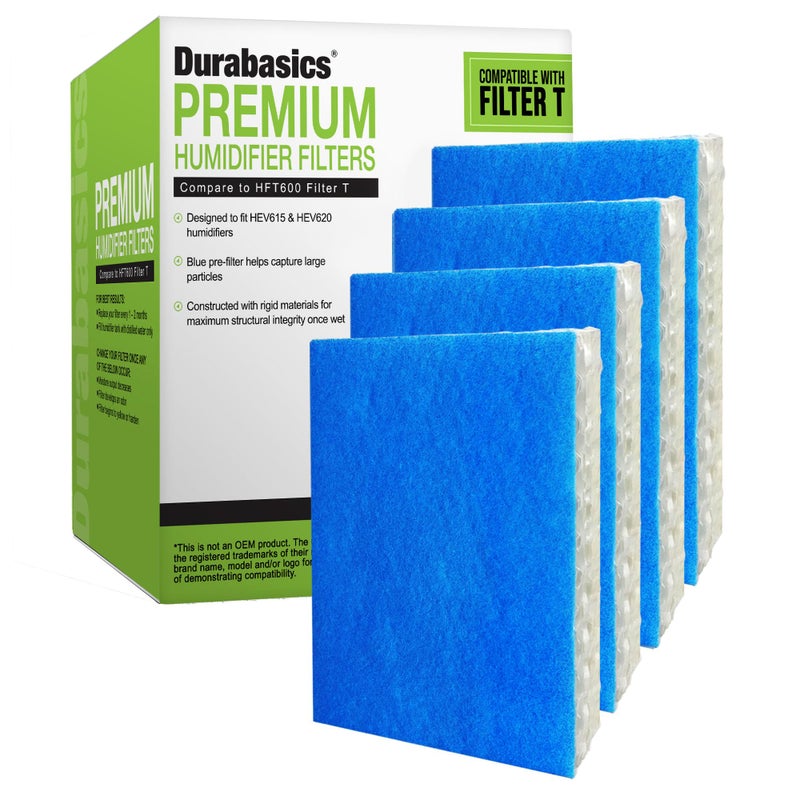 Durabasics Filter Replacements For Honeywell Filter T - 4 Pack - For Hev615 & Hev620 - Compatible With Hft600 Honeywell Humidifier Filter Hft600 Filter Hft600 & Honeywell Humidifier Filter T - Image 1