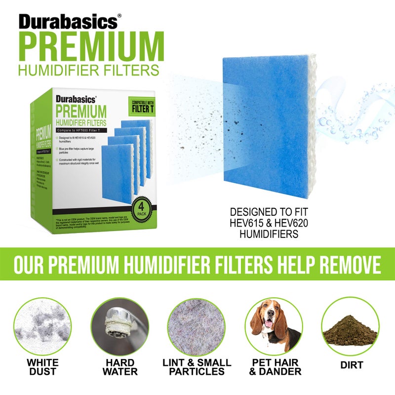 Durabasics Filter Replacements For Honeywell Filter T - 4 Pack - For Hev615 & Hev620 - Compatible With Hft600 Honeywell Humidifier Filter Hft600 Filter Hft600 & Honeywell Humidifier Filter T - Image 3