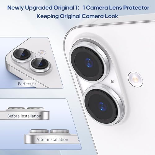 Mr Shield Mr.Shield Top-Notch 3D Camera Lens Protector Ring Compatible For iPhone 17, 1:1 Keep Original Lens Design and Color, 9H Hardness, Easy Installation - White Titanium - Image 5