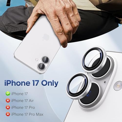 Mr Shield Mr.Shield Top-Notch 3D Camera Lens Protector Ring Compatible For iPhone 17, 1:1 Keep Original Lens Design and Color, 9H Hardness, Easy Installation - White Titanium - Image 2