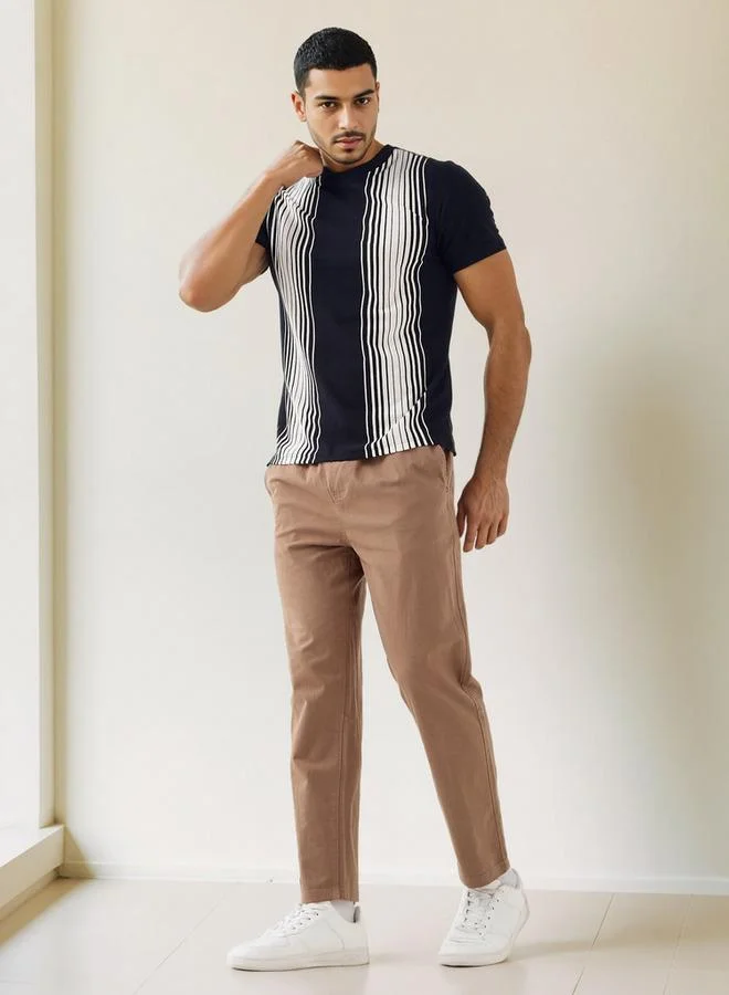 Splash FAV Striped Ombre Crew Neck T-shirt