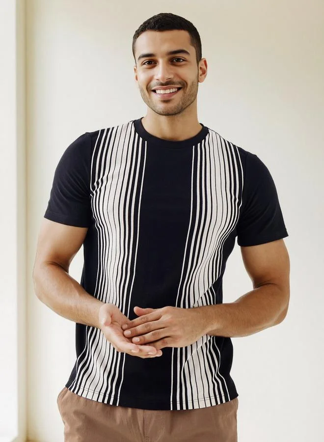 Splash FAV Striped Ombre Crew Neck T-shirt