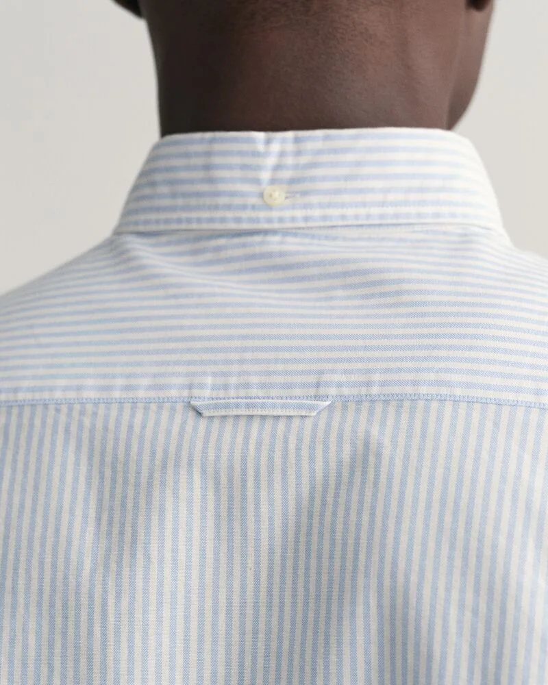 Gant  Slim Fit Banker Stripe  Classic Short Sleeve  Oxford Shirt for Men | Best Price UAE