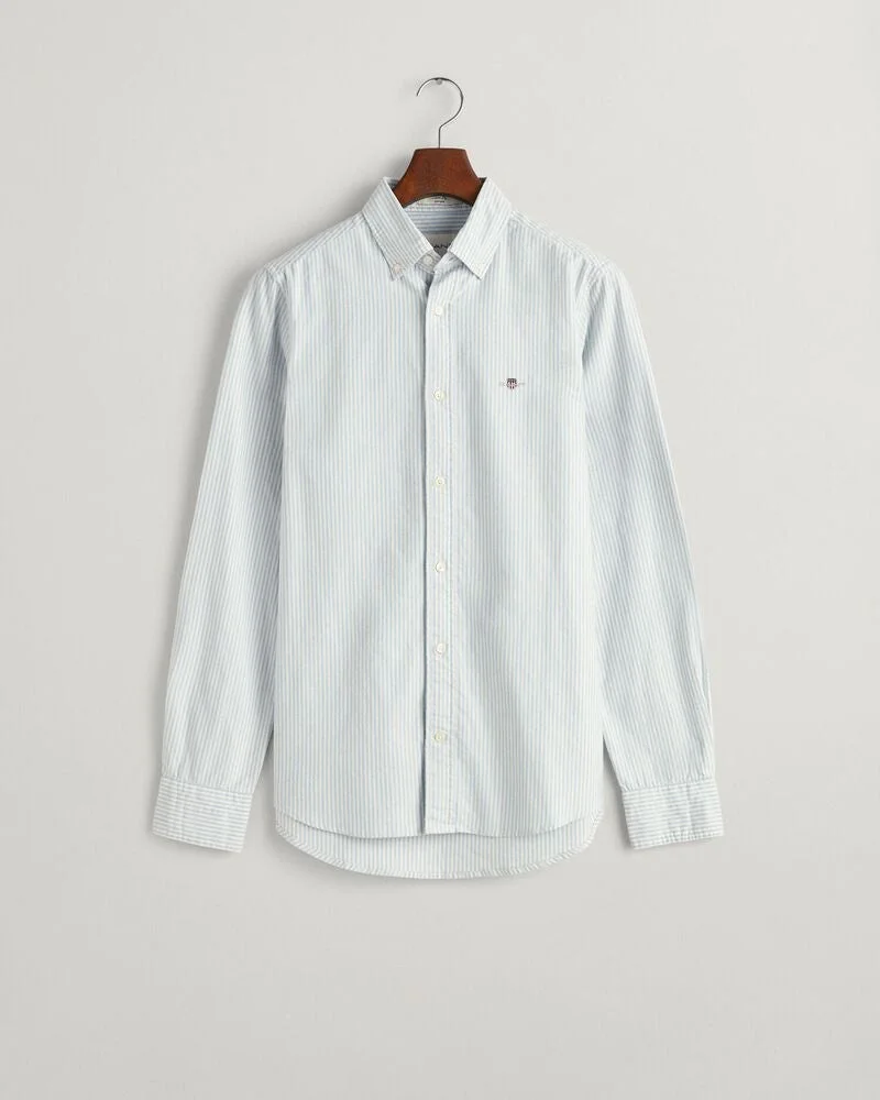 Gant  Slim Fit Banker Stripe  Classic Short Sleeve  Oxford Shirt for Men | Best Price UAE