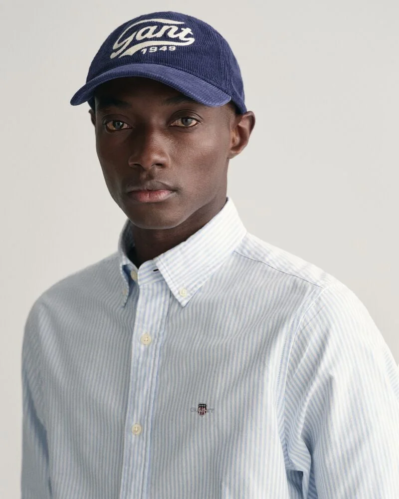 Gant  Slim Fit Banker Stripe  Classic Short Sleeve  Oxford Shirt for Men | Best Price UAE