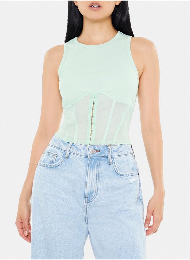 FOREVER 21 - Corset Racerback Tank Top - Image 1