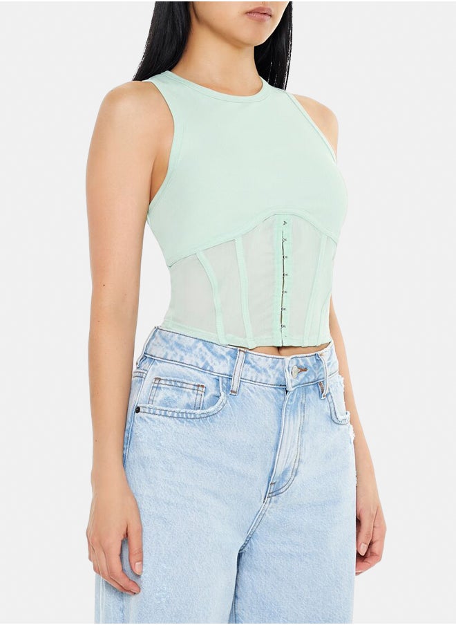 FOREVER 21 - Corset Racerback Tank Top - Image 1