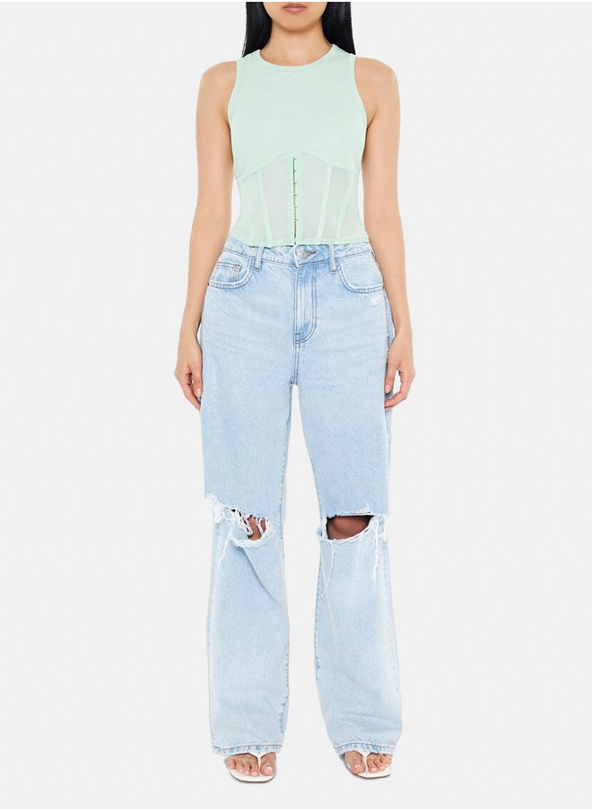 FOREVER 21 - Corset Racerback Tank Top - Image 1