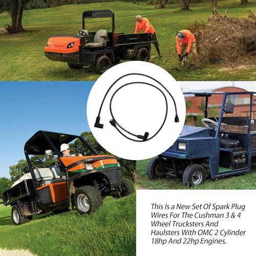 XTPTFABS 2PCS Ignition Spark Plug Wire Set 501613 Compatible with Cushman Truckster Haulster 18hp 22hp OMC Engines - Image 2