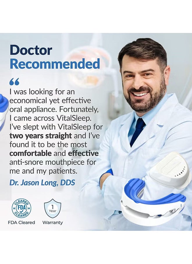 VINSOC - Anti-snoring Device Mouthpiece Upgraded Adjustable Mouth Type Silicone Anti-snoring Device Help Sleep at Night Prevent Snoring and Snoring Anti-grinding Braces Snoring Device Standard Size - Image 1