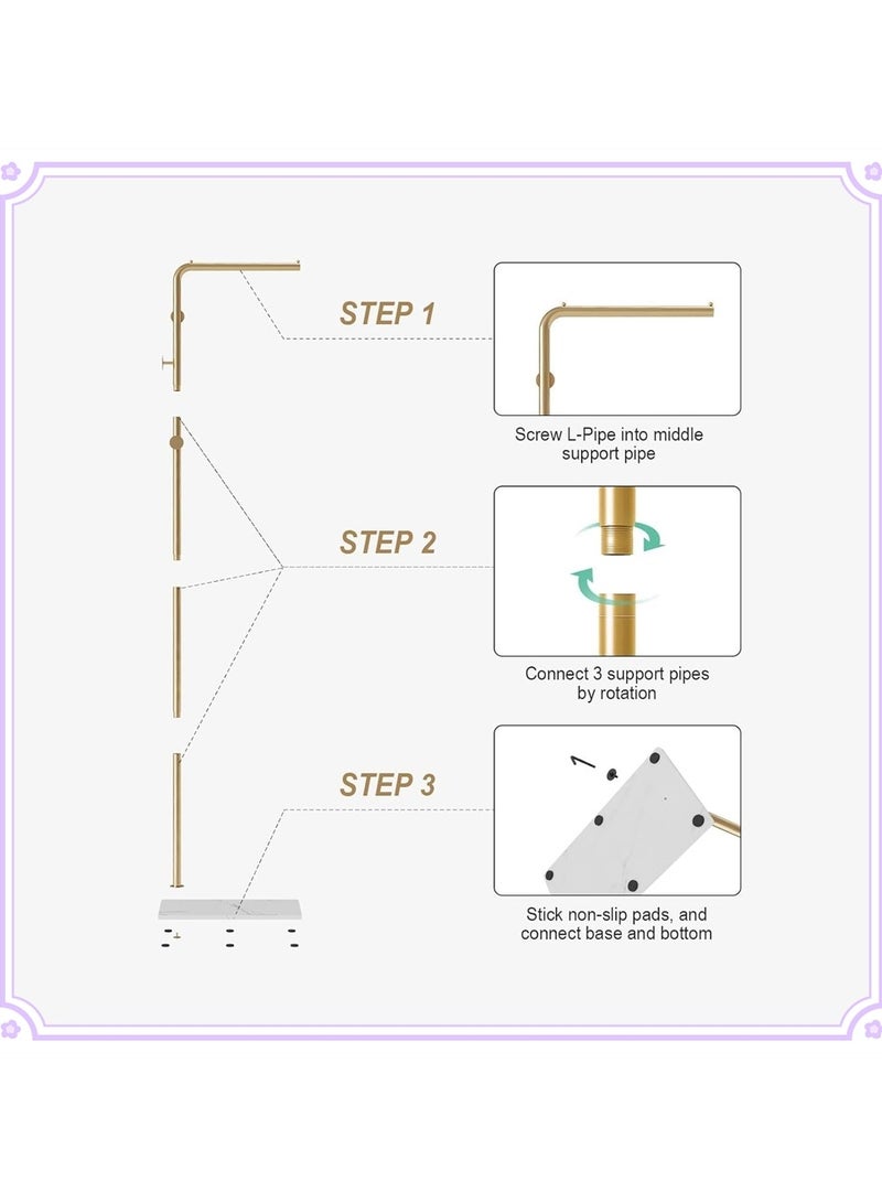 بيوينتي حامل ملابس معدني منفصل من Beautility، حامل ملابس واقف مع قاعدة ثقيلة، شجرة ملابس عصرية مع حامل متقاطع و3 خطافات، مناسب لمعابر الملابس، غرفة النوم، غرفة المعيشة، المكتب، القبعات، الصوف، الملابس، والأحزمة. - Image 3