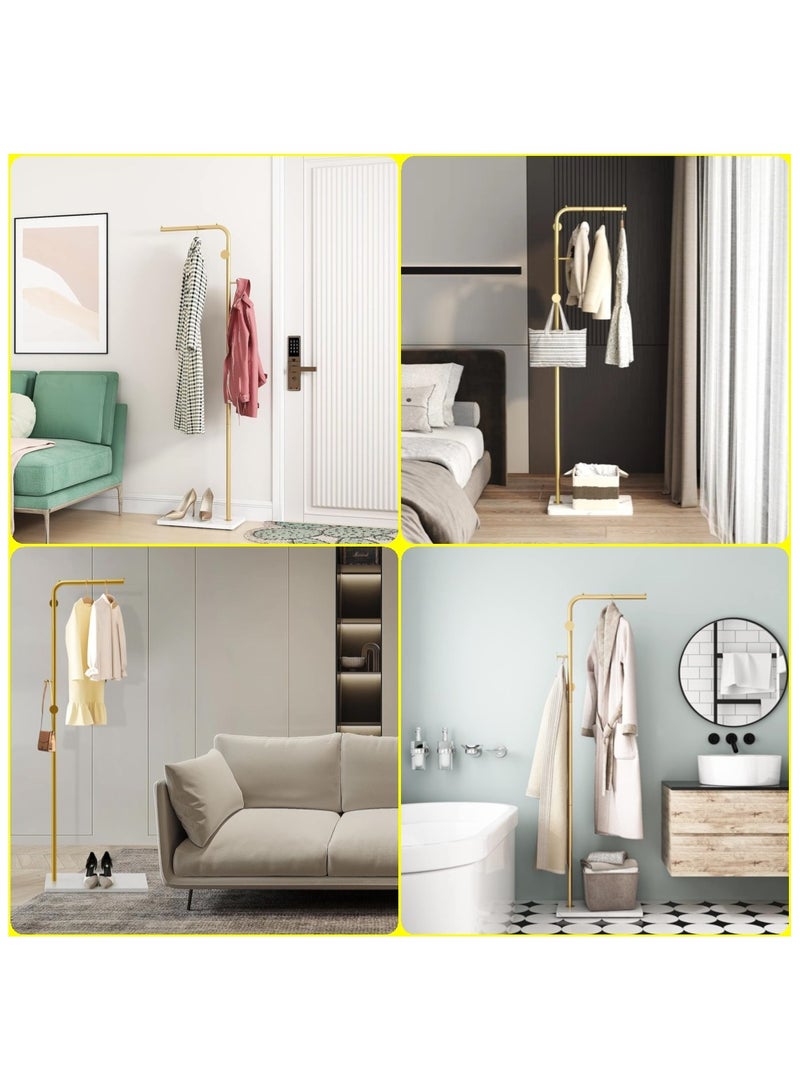 بيوينتي حامل ملابس معدني منفصل من Beautility، حامل ملابس واقف مع قاعدة ثقيلة، شجرة ملابس عصرية مع حامل متقاطع و3 خطافات، مناسب لمعابر الملابس، غرفة النوم، غرفة المعيشة، المكتب، القبعات، الصوف، الملابس، والأحزمة. - Image 4