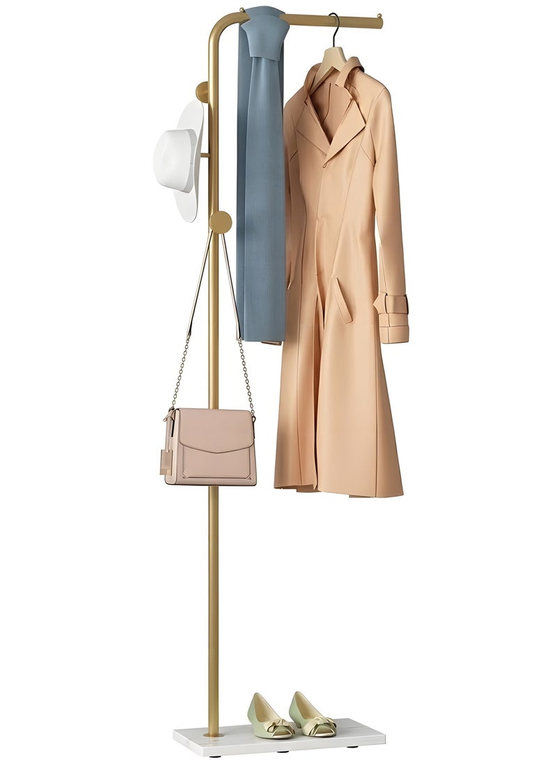 Beauenty Freestanding Metal Coat Rack,Standing Coat Rack with Heavy Base,Modern Coat Tree with Crossbar and 3 Hooks,for Clothing Entryway,Bedroom,Living Room,Office,Hats,Scarves,Clothes,and Handbags - Image 1