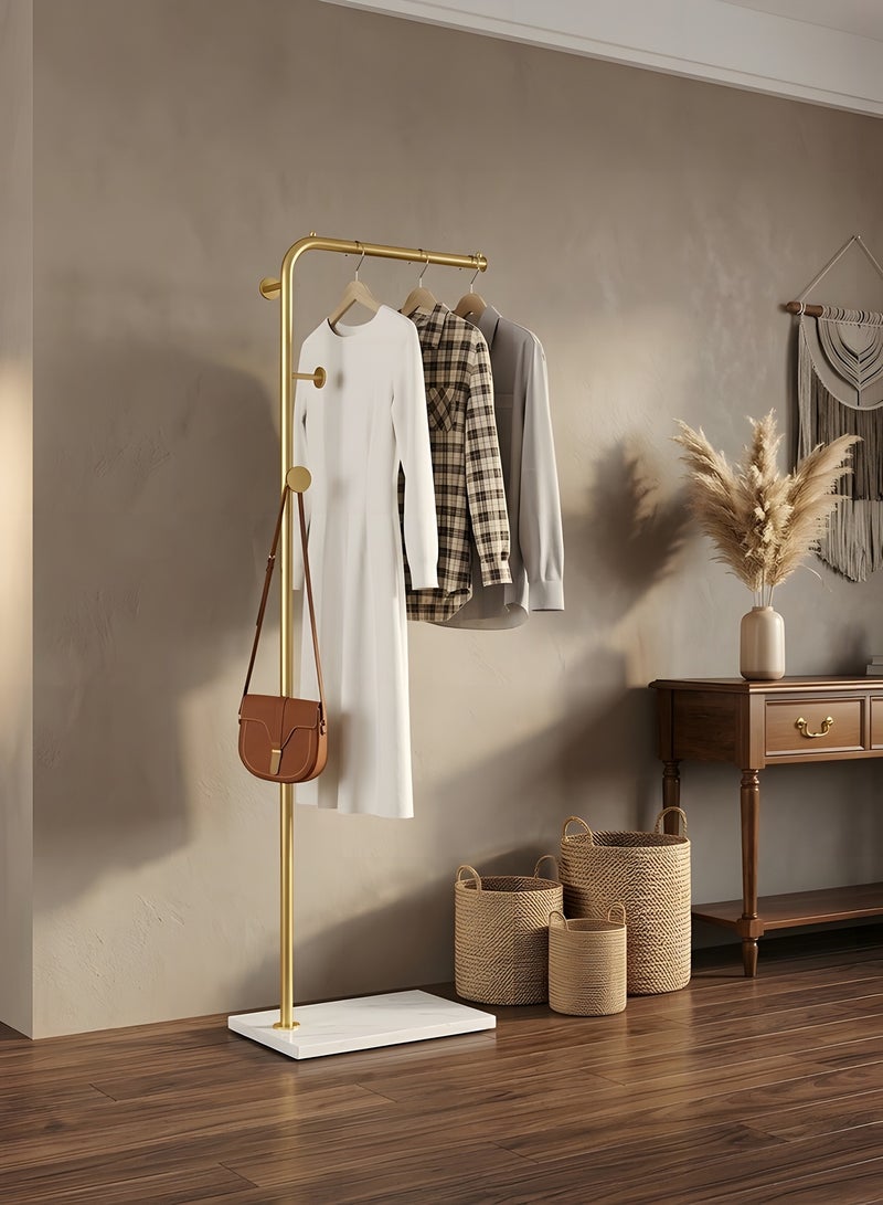 Beauenty Freestanding Metal Coat Rack,Standing Coat Rack with Heavy Base,Modern Coat Tree with Crossbar and 3 Hooks,for Clothing Entryway,Bedroom,Living Room,Office,Hats,Scarves,Clothes,and Handbags - Image 4