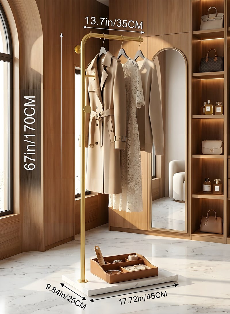 Beauenty Freestanding Metal Coat Rack,Standing Coat Rack with Heavy Base,Modern Coat Tree with Crossbar and 3 Hooks,for Clothing Entryway,Bedroom,Living Room,Office,Hats,Scarves,Clothes,and Handbags - Image 2