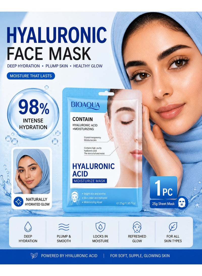 BIOAQUA 3-in-1 Facial Sheet Mask Combo, Hyaluronic Acid + Collagen + Retinol, Hydrating Firming Brightening Set | Daily Skincare All Skin Types | Pack of 3 | 25g Each - Image 3