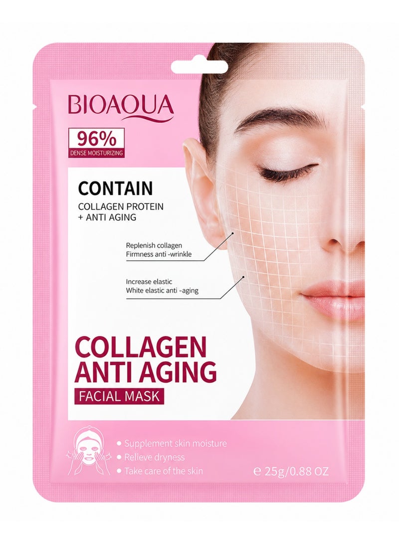 BIOAQUA 3-in-1 Facial Sheet Mask Combo, Hyaluronic Acid + Collagen + Retinol, Hydrating Firming Brightening Set | Daily Skincare All Skin Types | Pack of 3 | 25g Each - Image 5