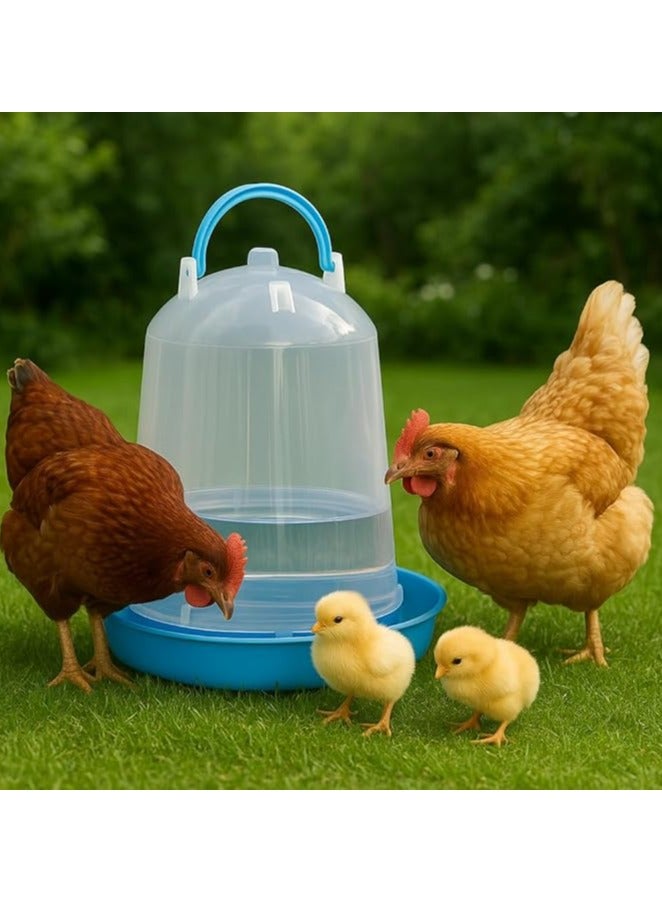 ماستر جولد سقاية طيور بلاستيك شفافة سعة 6 لتر مع قاعدة قوية | مناسبة للدجاج، البط، الحمام والطيور المنزلية | وعاء تغذية مع خزان ماء شفاف سهل التعبئة والتنظيف (أزرق, 6 لتر) - Image 2