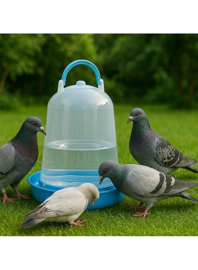 ماستر جولد سقاية طيور بلاستيك شفافة سعة 6 لتر مع قاعدة قوية | مناسبة للدجاج، البط، الحمام والطيور المنزلية | وعاء تغذية مع خزان ماء شفاف سهل التعبئة والتنظيف (أزرق, 6 لتر) - Image 4