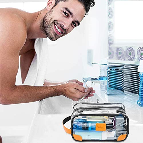 Lermende Clear Toiletry Bag for Traveling, Large Toiletry Bag for Men. Hanging Dopp Kit/Travel kit/Clear Mens Bag/Unisex Bathroom Travel Bag for Mens(Black) - Image 2