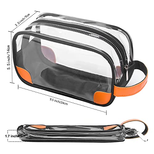 Lermende Clear Toiletry Bag for Traveling, Large Toiletry Bag for Men. Hanging Dopp Kit/Travel kit/Clear Mens Bag/Unisex Bathroom Travel Bag for Mens(Black) - Image 3