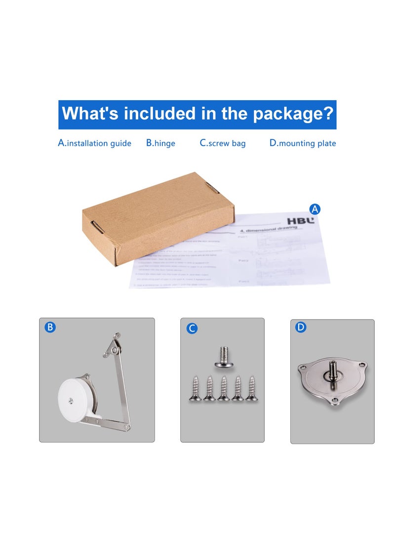 Lid Support Hinges Chest Hinges, for Wooden Toy Box, Cedar, Toys Box Hinges Soft Close, Storage Trunk & Benches, Made of Zinc Alloy, Safety & Heavy Duty, for Toy Box and Flap Doors, Easy to Install