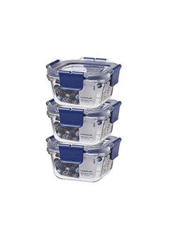 LOCK & LOCK Lock & Lock Airtight Glass Containers With Lid (Set of 3)| Transparent Glass Food Container Kitchen Gift Set | Microwave & Freezer Safe| Leak Proof Food Storage Containers - LBG205 (300ml x 3 units)  - Image 1